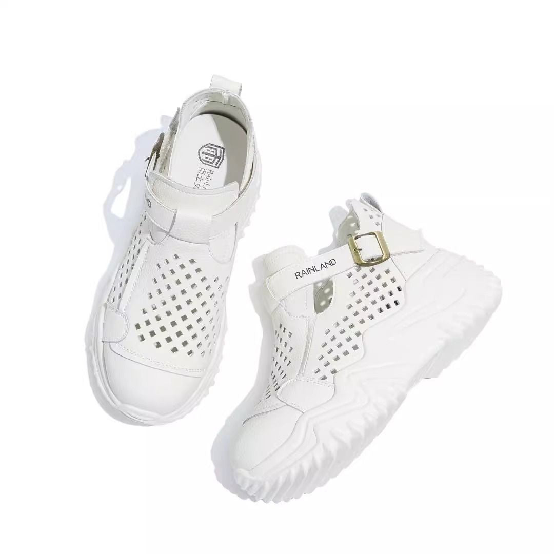 【35-40】Sandale noi, casual, respirabile, cu talpă groasă și goale-3995067