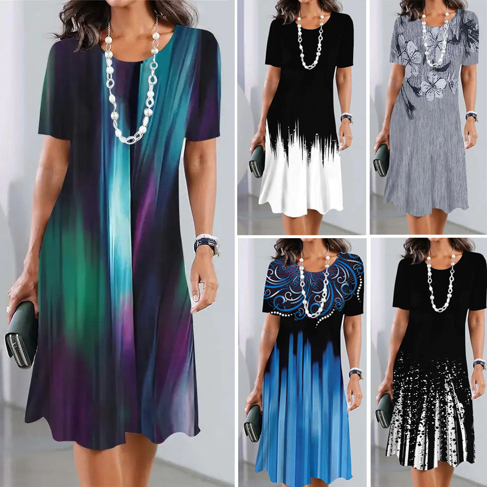 🔥Cumpărați 1 Obțineți 1 gratuit🔥【S-5XL】Rochie retro elegantă cu gât rotund-3923468