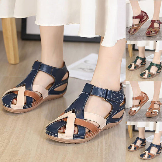 🥿👍Sandale pentru femei din piele moale cu talpă groasă și decupaje de înaltă calitate-3999148