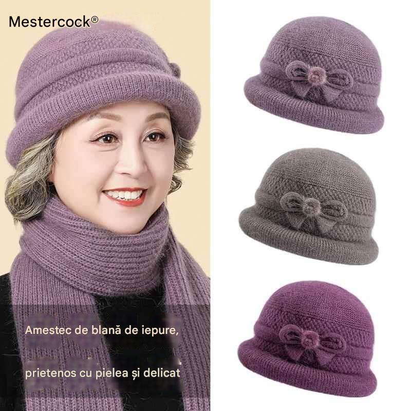 🧶Pălărie + eșarfă 🧶 Însoțitor cald iarna: pălărie caldă de lână tricotată