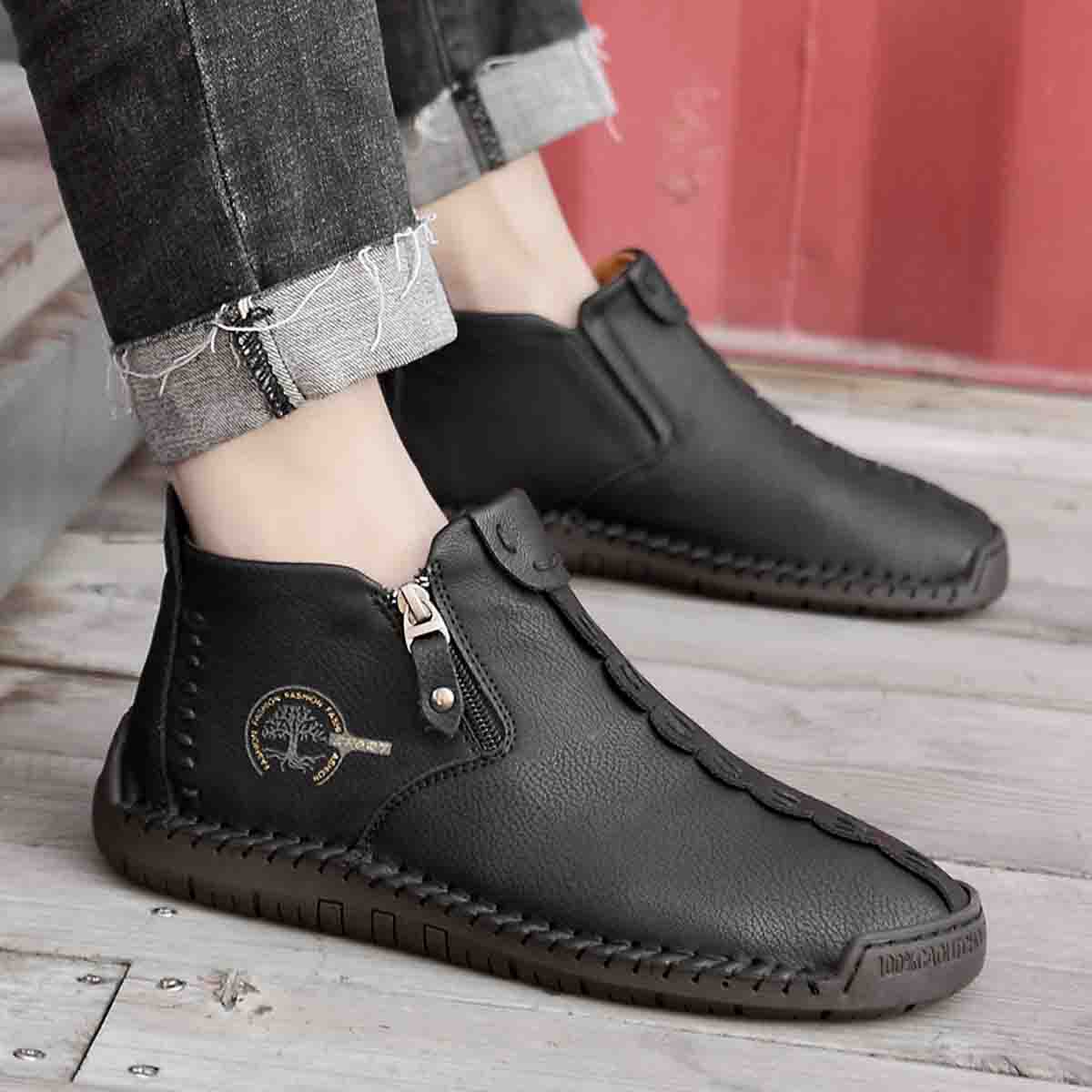 Nowe, męskie, zimowe, krótkie buty Martin z zamkiem, 2025【38-48】-4135771